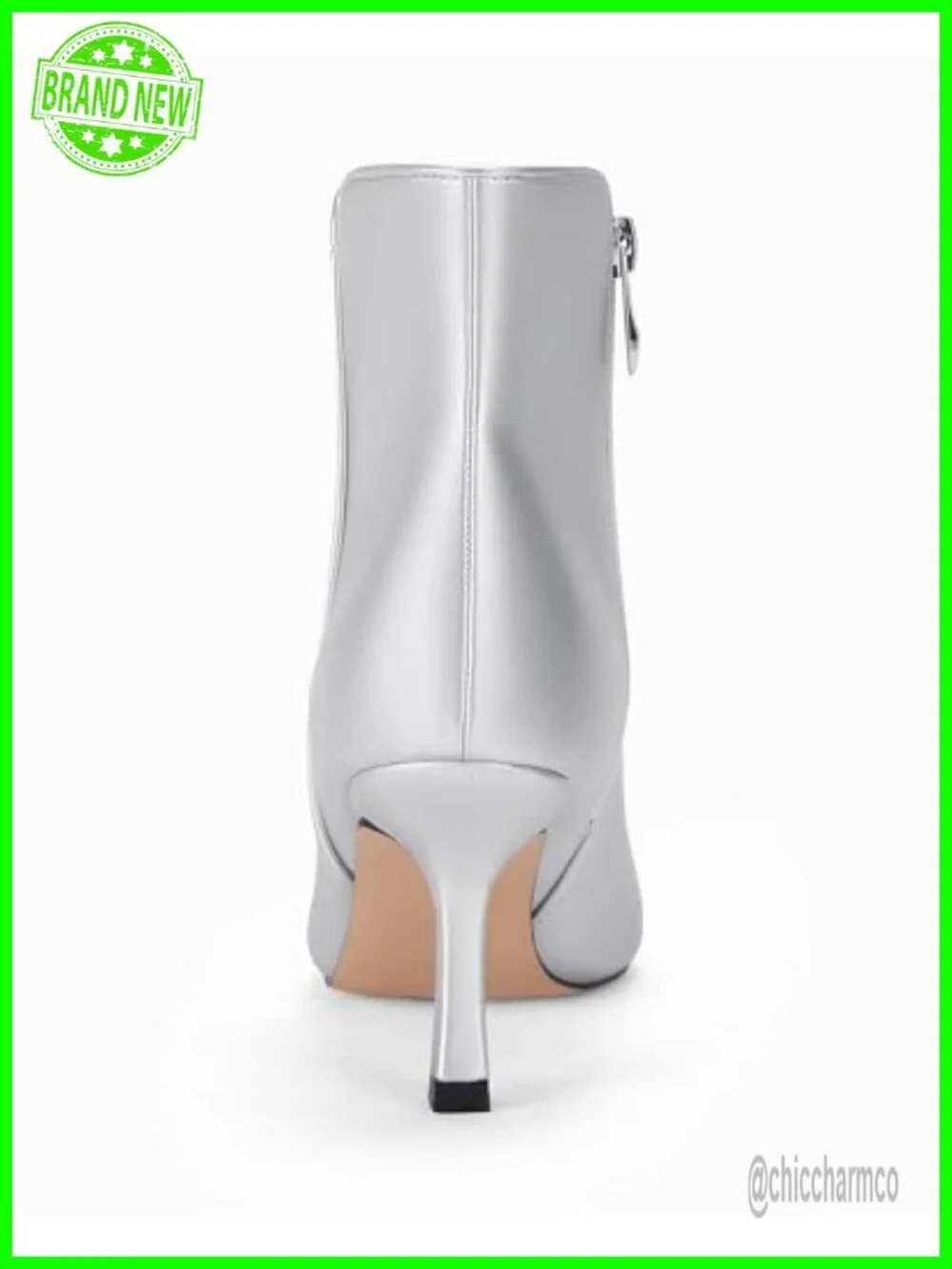 Women's Kitten Heel Ankle Boots Pointed Toe Side Zipper Low Stiletto